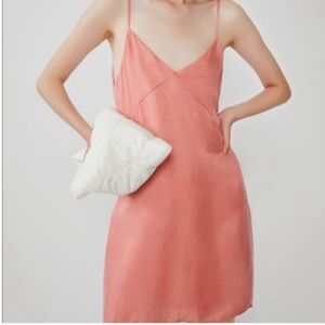 Zara Salmon-colored pink slip dress.